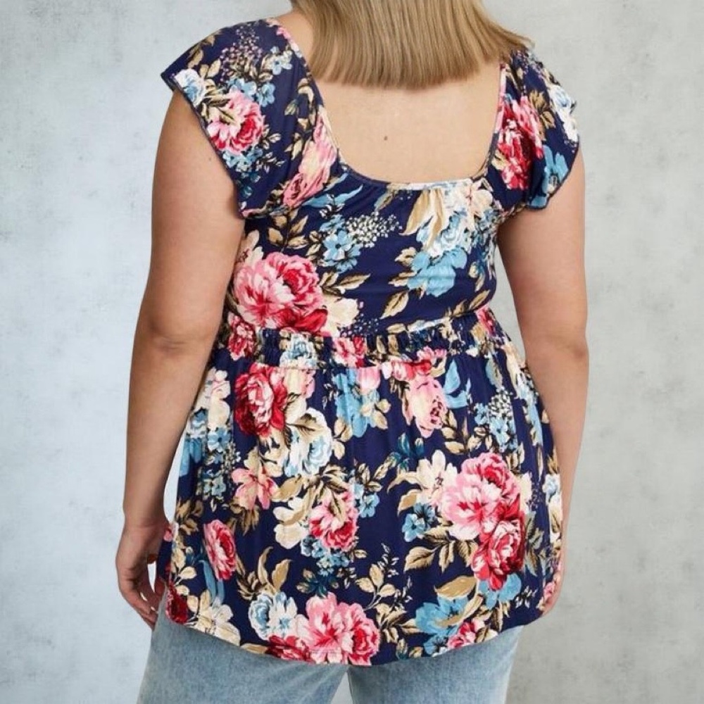 TORRID Super Soft Square Neck Cinched Waist Babydoll Tank NWT Size‎ 1X - Picture 2 of 12